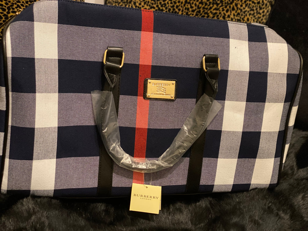 Burberry travel gray duffel bag