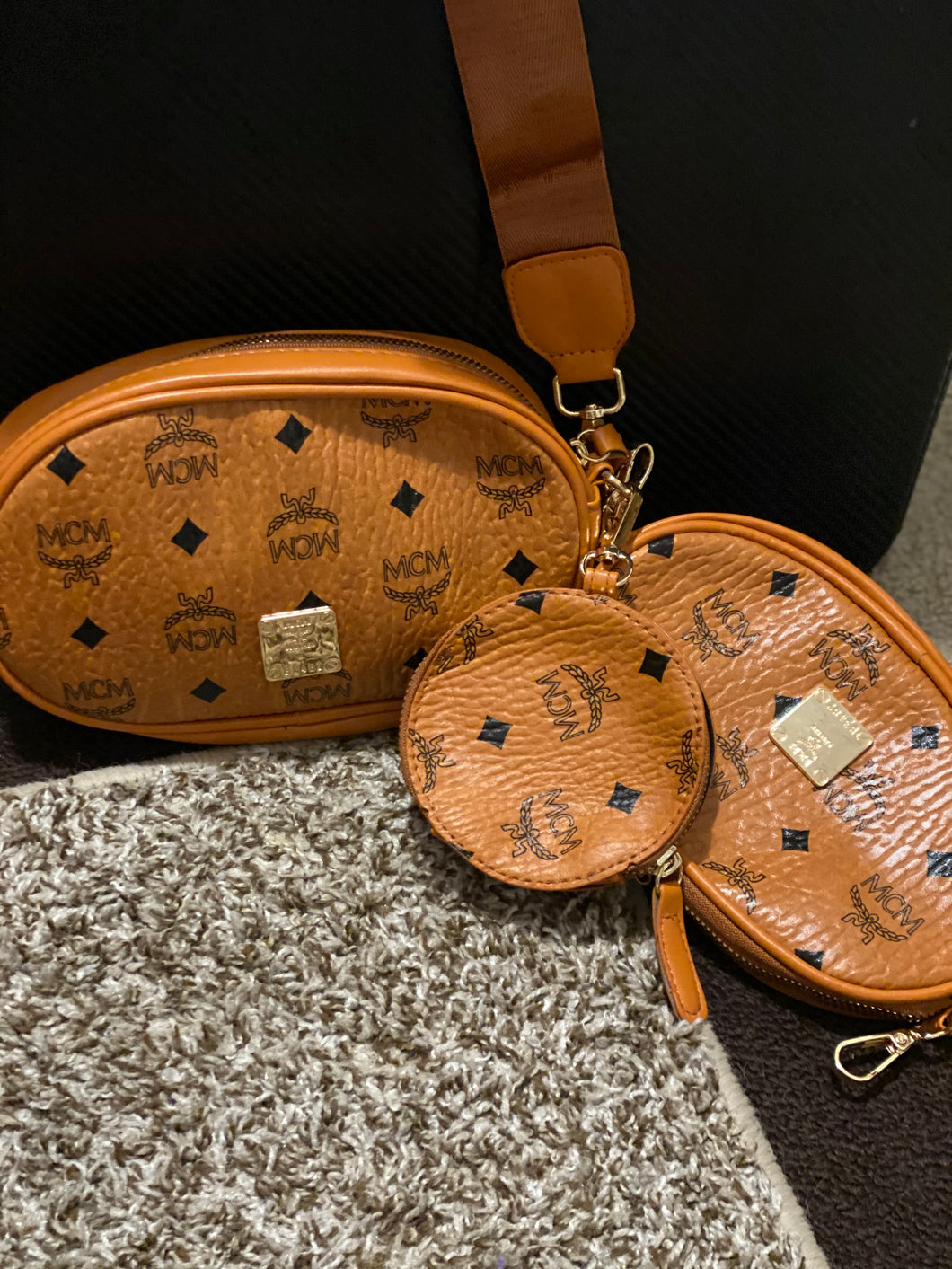 MCM 3 Piece Leather Crossbody Bag